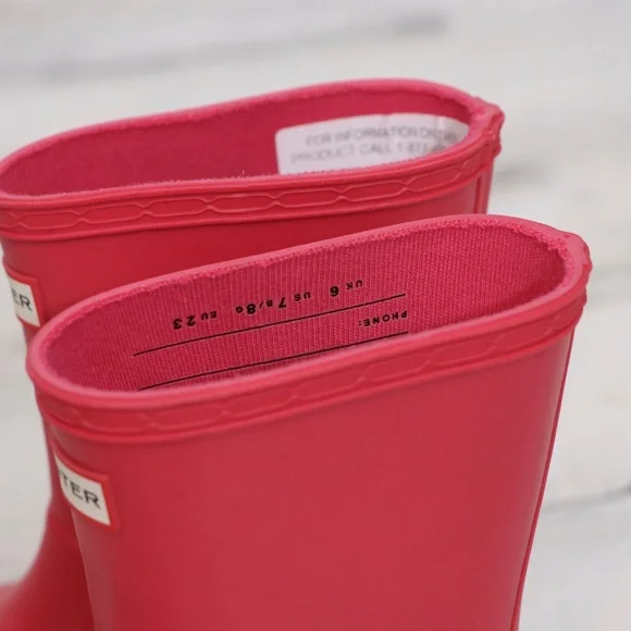 Hunter Original Kids First Classic Rain Boot Matte Pink 7 US NEW without box - Picture 6 of 6